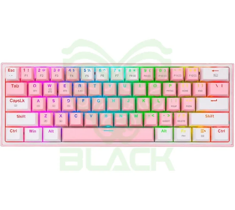 TECLADO MECANICO REDRAGON K617 FIZZ 60% PINK/WHITE RGB