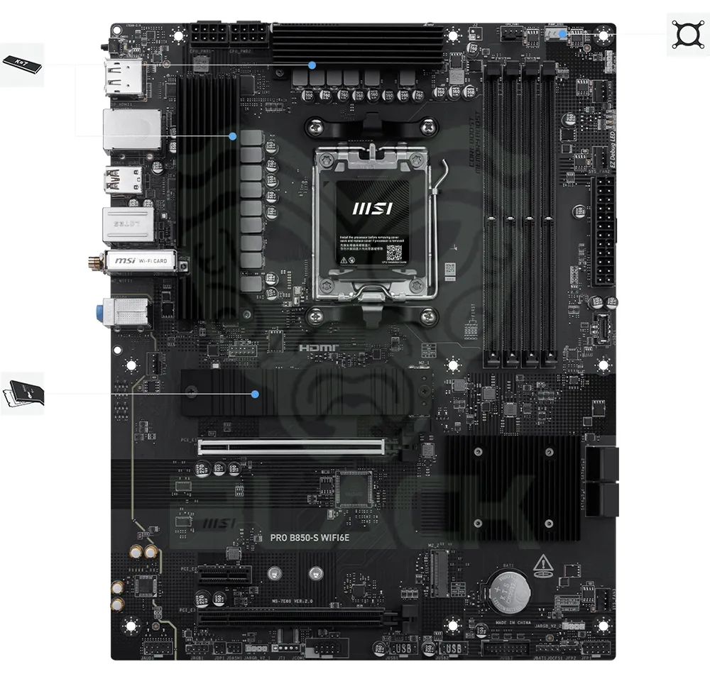 Mother MSI (am5) Pro B850-S Wifi6e DDR5