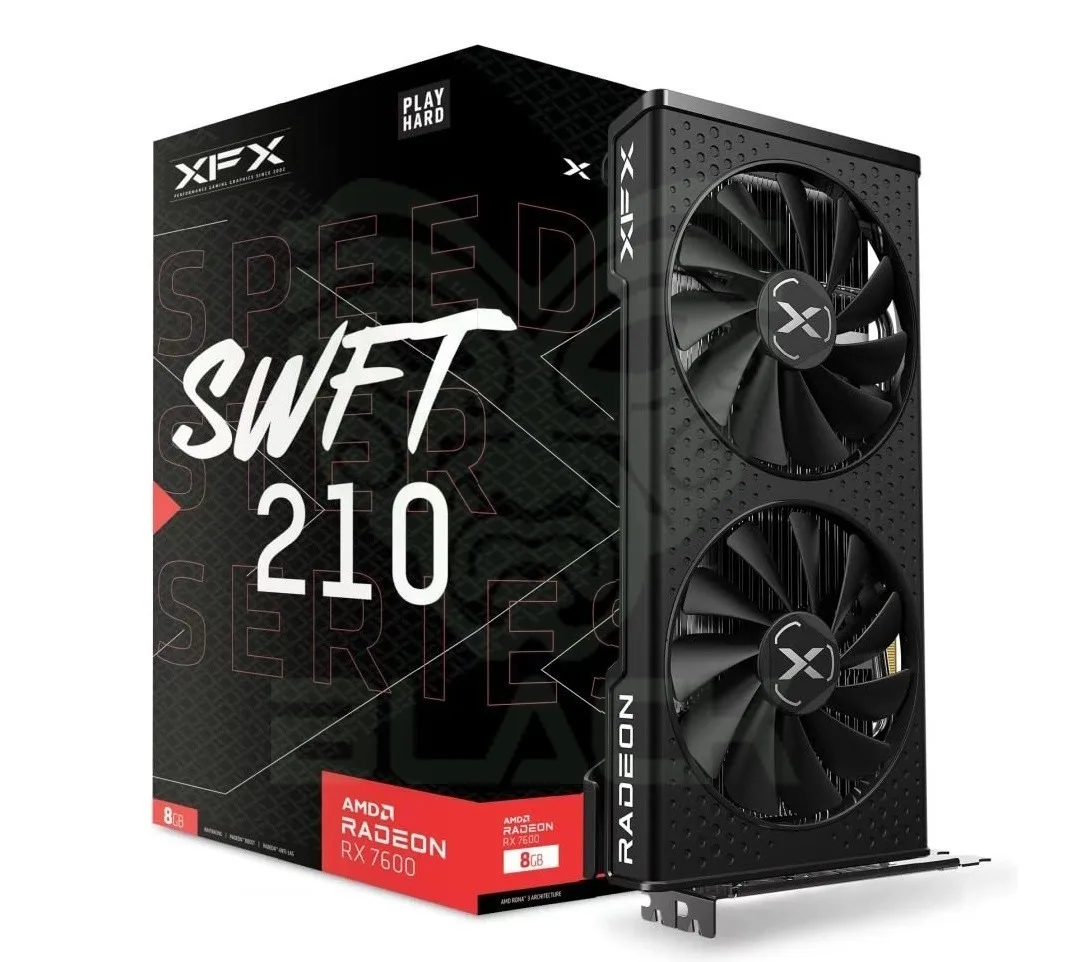 Placa De Video Rx 7600 8GB Xfx Gddr6 Speedster Swift 210
