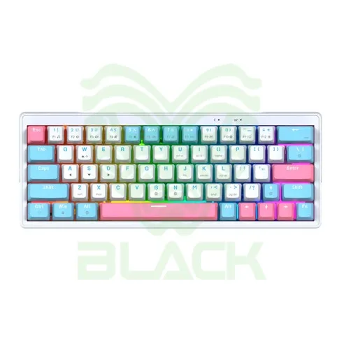 TECLADO MECÁNICO FANTECH ATOM X63 MK611 AME - WHITE (TARO SWITCH) 60% HOT-SWAP RGB USB-C