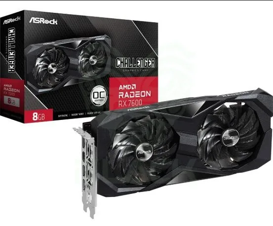 Placa De Video Rx 7600 8GB Asrock GPU Challenger Oc (90-ga41zz-00uanz)