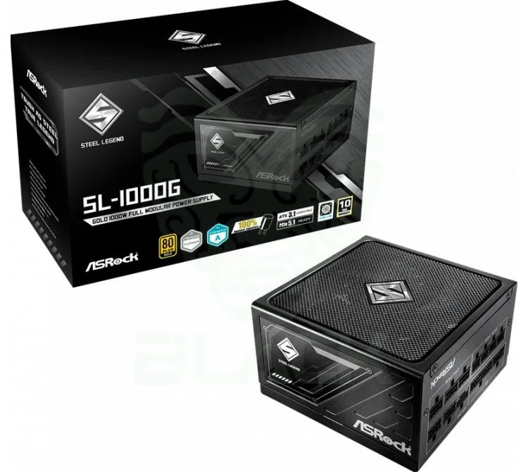 FUENTE 1000W ASROCK 80+ GOLD STEEL LEGEND FULL MODULAR ATX 3.1 PCIE 5.1 CYBENETICS PLATINUM