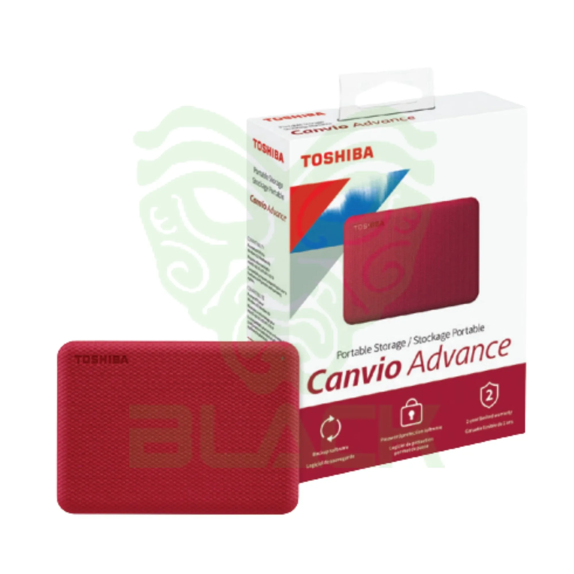 DISCO EXTERNO 2TB TOSHIBA CANVIO ADVANCE HDTCA20XR3AA USB 3.0 ROJO