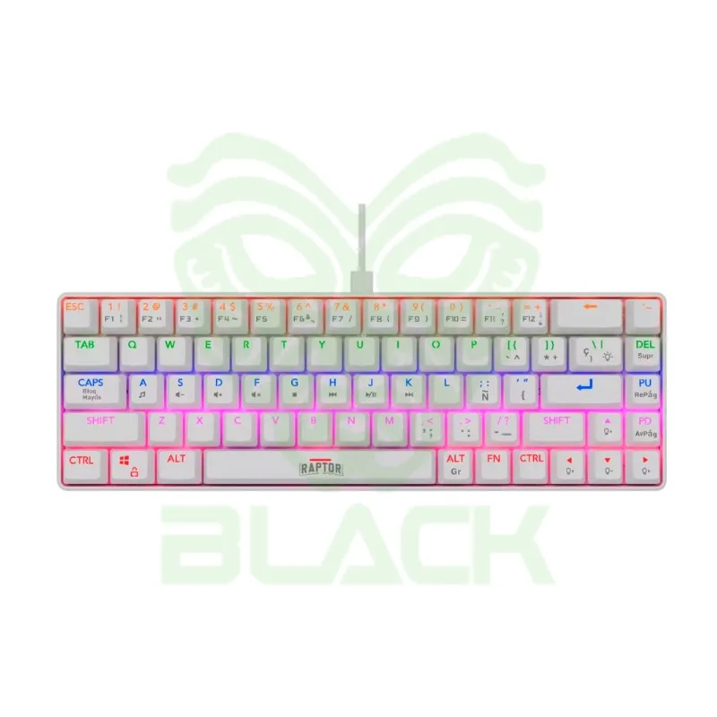 TECLADO RAPTOR FIRECLAW M68 MECANICO RETROILUMINADO SWITCH RED OUTEMU WHITE