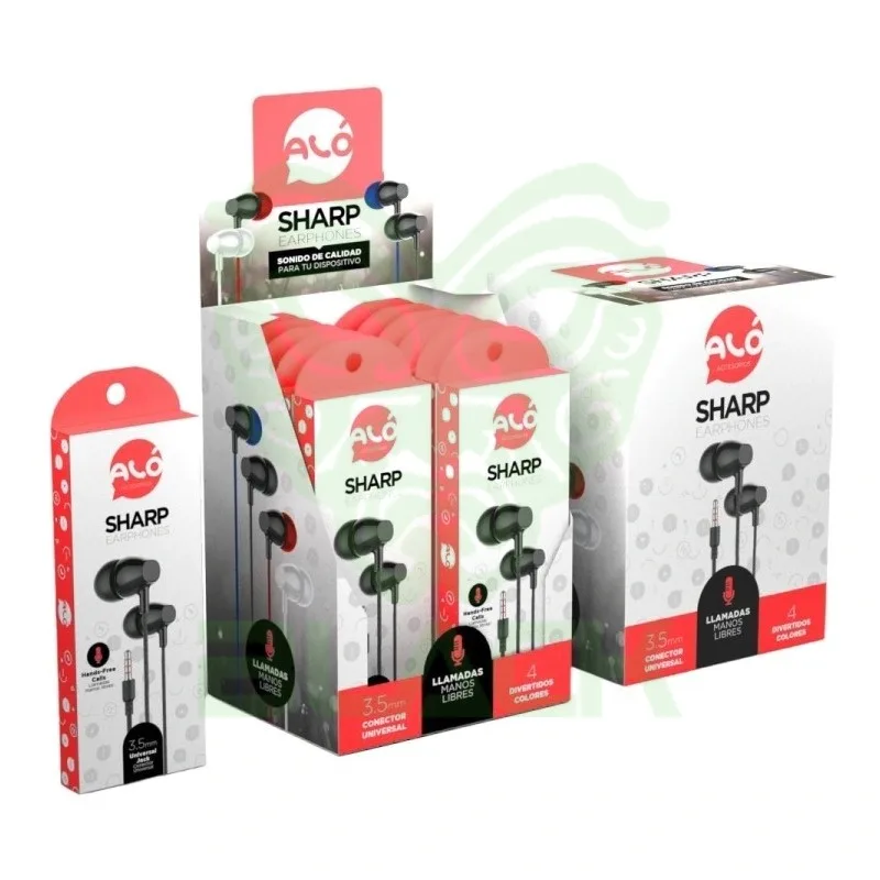Auricular Alo Sharp X 12 Unidades La Caja Colores Varios