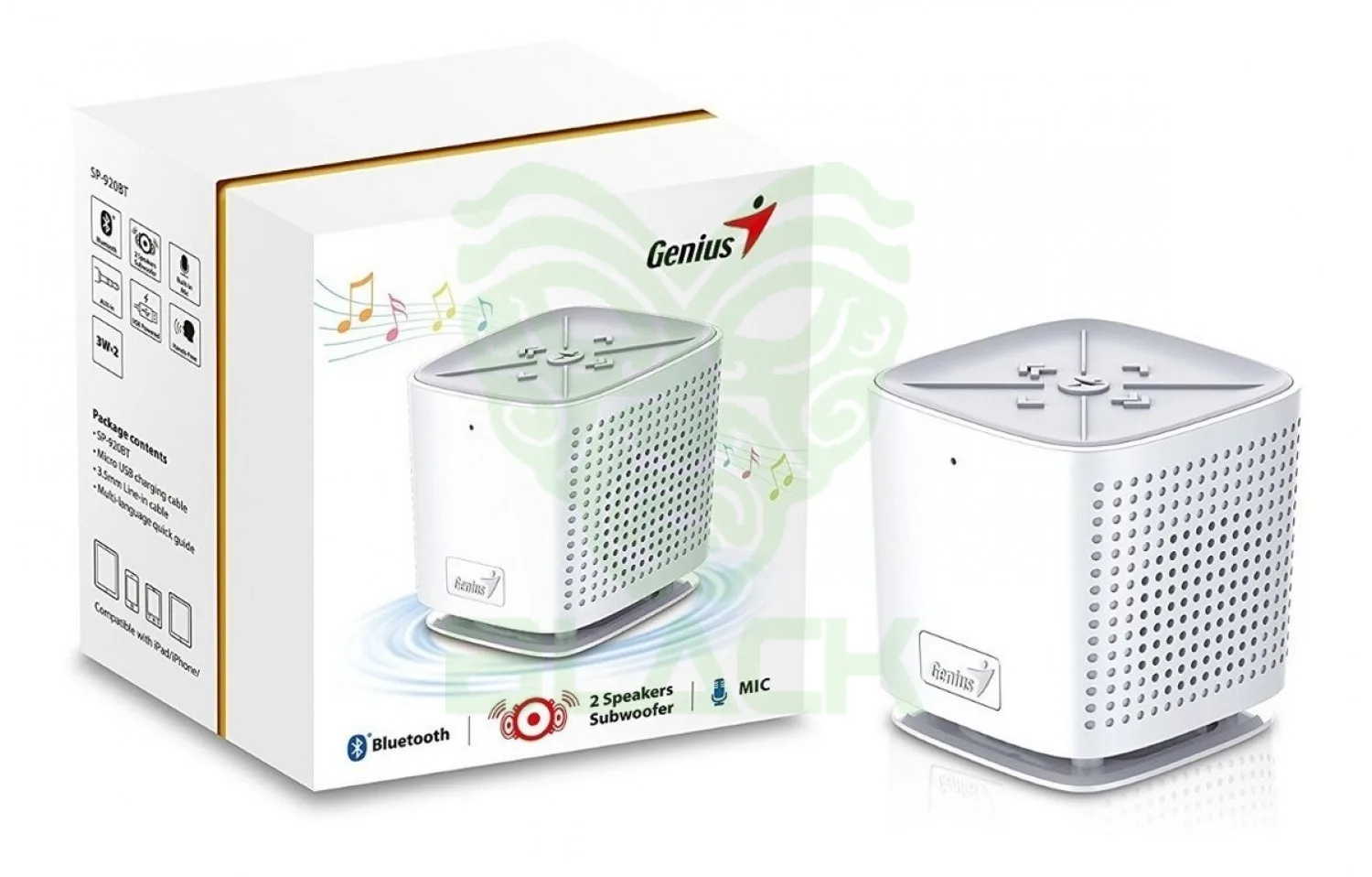 PARLANTE PORTATIL BLUETOOTH GENIUS SP-925BT WHITE