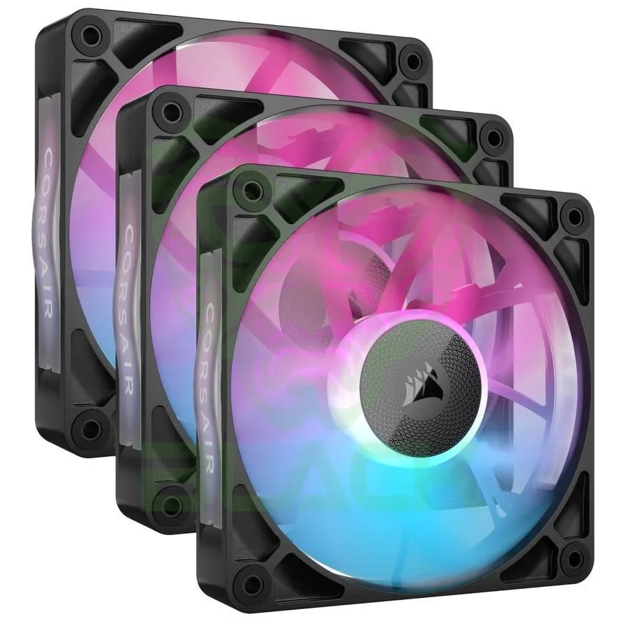 FAN COOLER CORSAIR NEGRO ICUE RX120 RGB 120 TRIPLE PACK