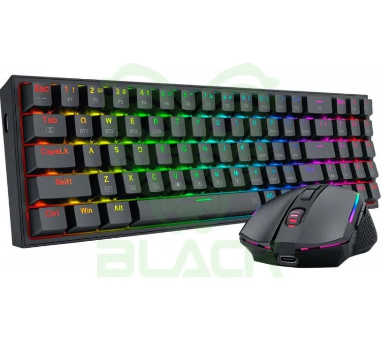 TECLADO INALAMBRICO REDRAGON COMBO REDRAGON S136 K628 PRO MECANICO 78% + MOUSE M693 2.4GHZ BLUETOOTH 5.0 RGB