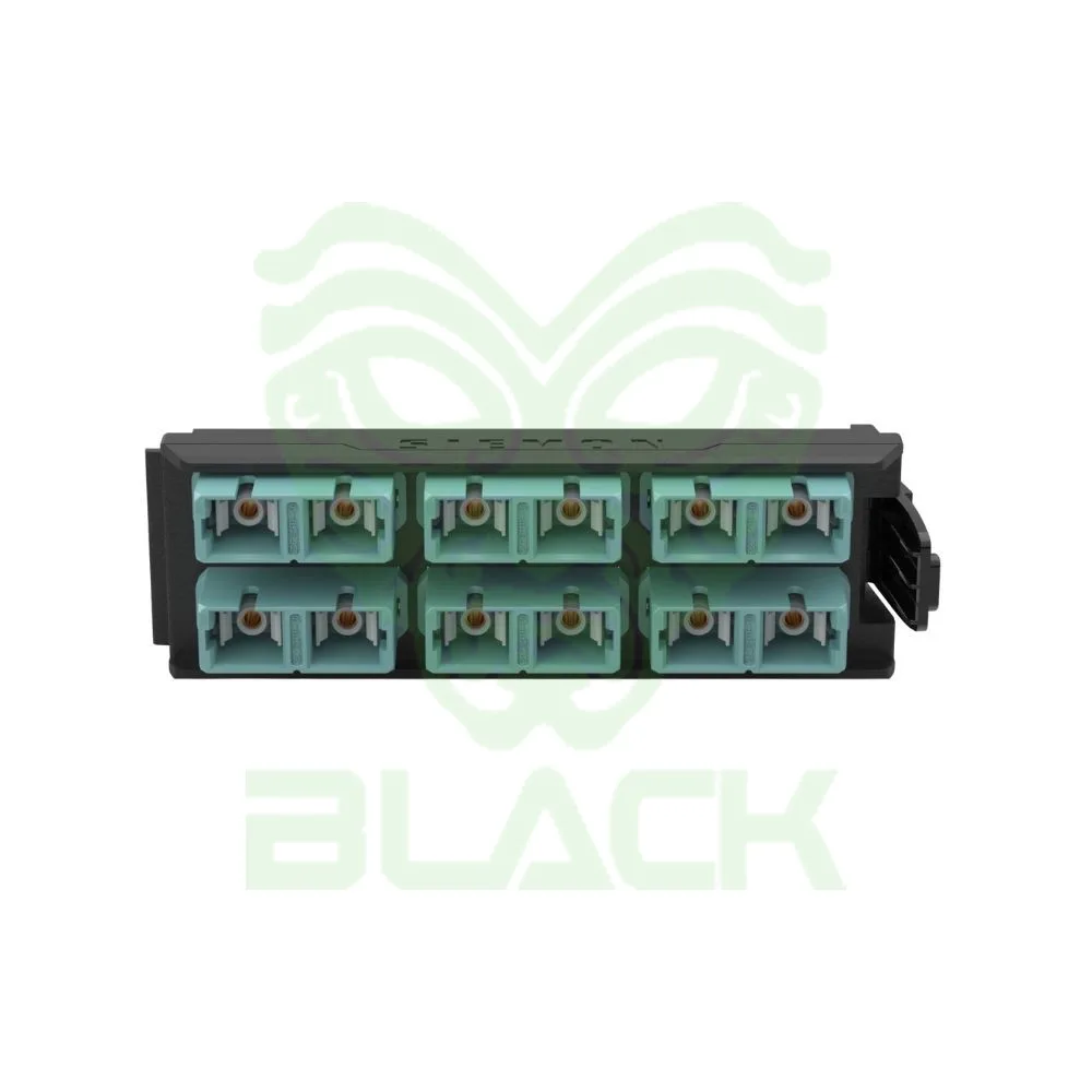 Fiber, Adapter Plate, Lightverse, 12 Fiber, Sc, Flat, Aqua Adapter, Black Housing, Phos Bronze Sleeve