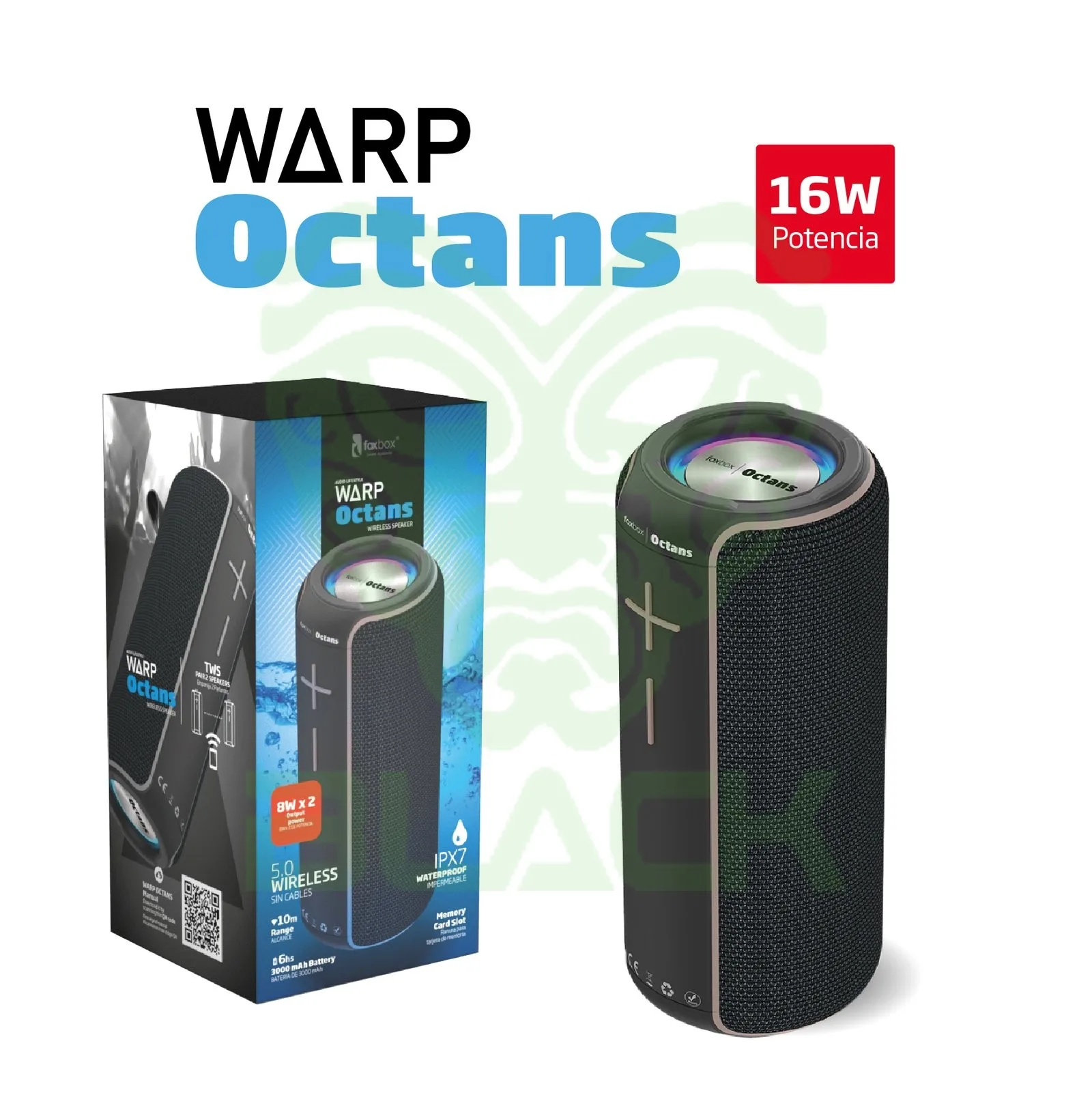 PARLANTE FOXBOX WARP OCTANS NEGRO