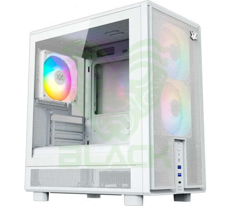 GABINETE XYZ ATOM WHITE 3X120MM ARGB FANS MESH WHITE USB-C GEN2 VIDRIO TEMPLADO