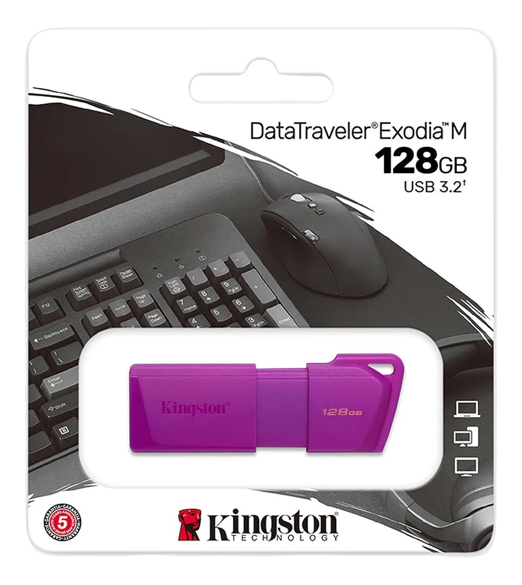 Pendrive USB Kingston Datatraveler Exodia M 128GB USB 32 Neon Purple
