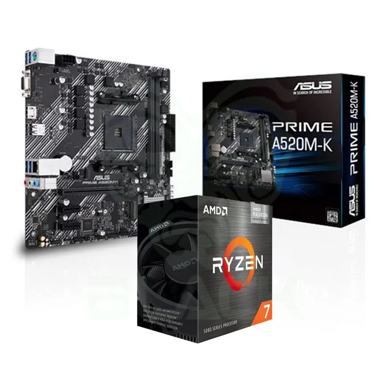 Combo Mother ASUS Prime A520M-K + Ryzen 7 5700g Box