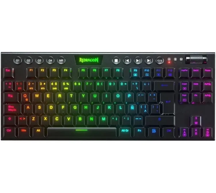 TECLADO MECANICO REDRAGON HORUS K622 RGB TKL LOW PROFILE SWITCH RED