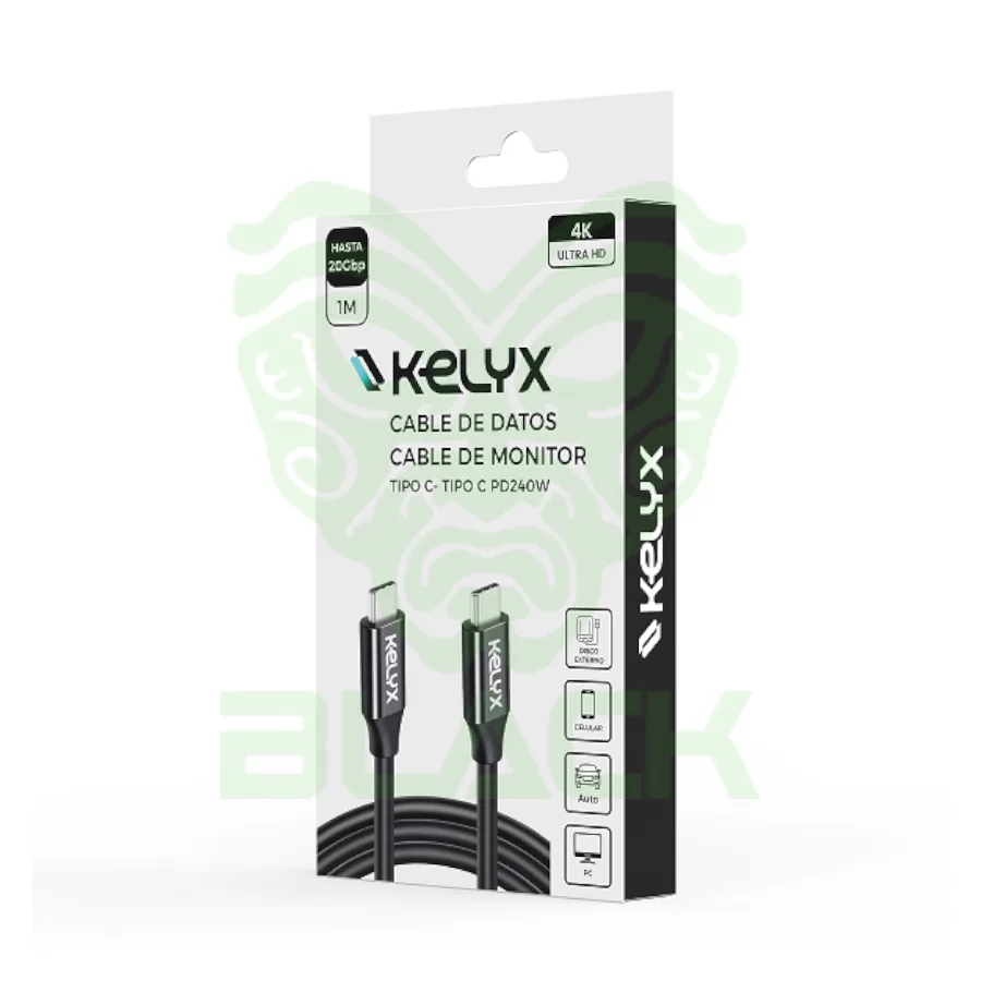 Cable Kelyx USB Type C A Type C 240w / 20gbp - 4k Ultra Hd 1mt