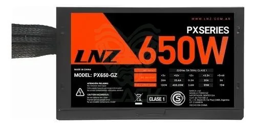 Fuente Lnz PX650-GZ 120mm Red Fan