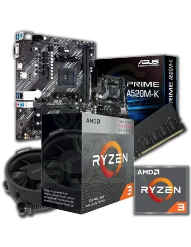 Combo Actualización AMD Ryzen 5 3400g + 16GB 3200MHz + MB A520M + Cooler