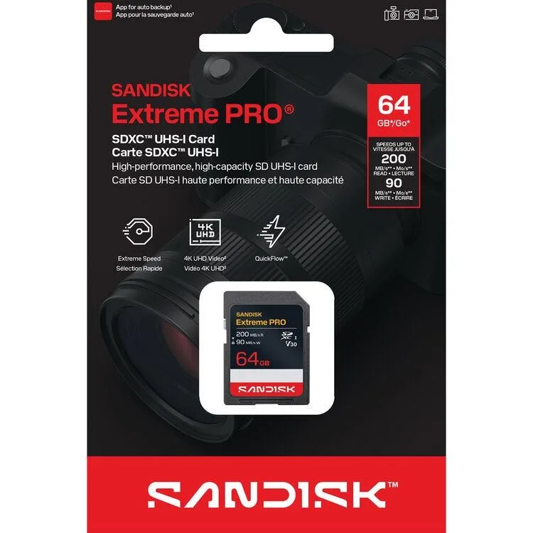 Tarjeta De Memoria Sd Sandisk 64GB Uhs-i Extreme Pro
