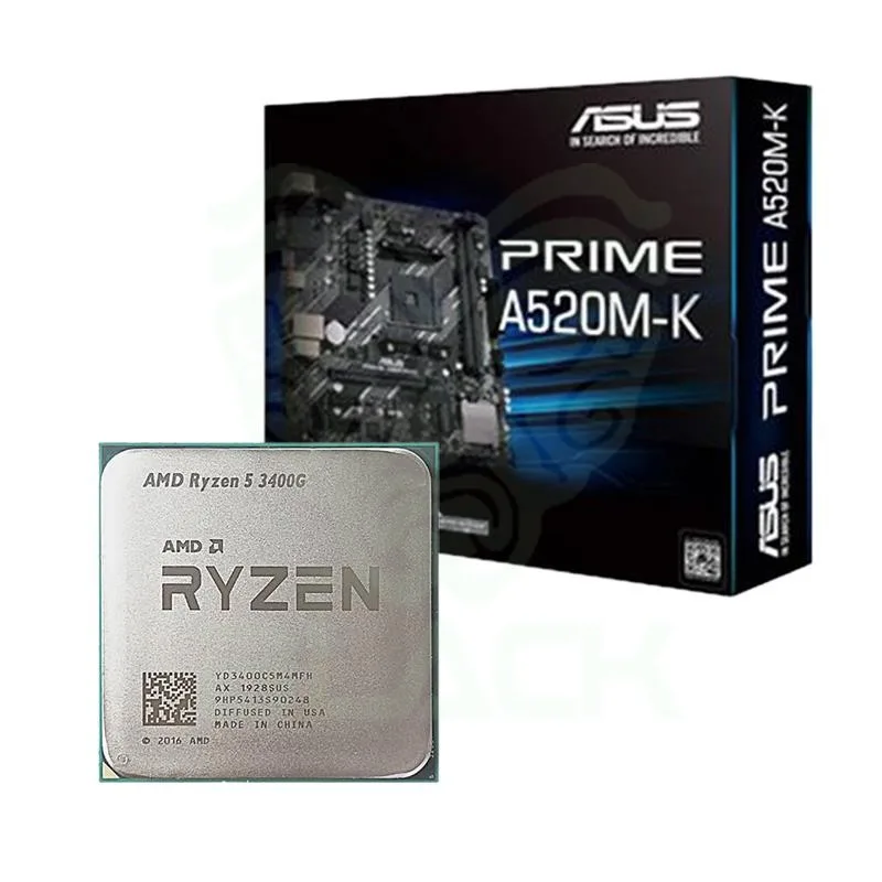 Combo Mother ASUS Prime A520M-K + Ryzen 5 3400g Tray