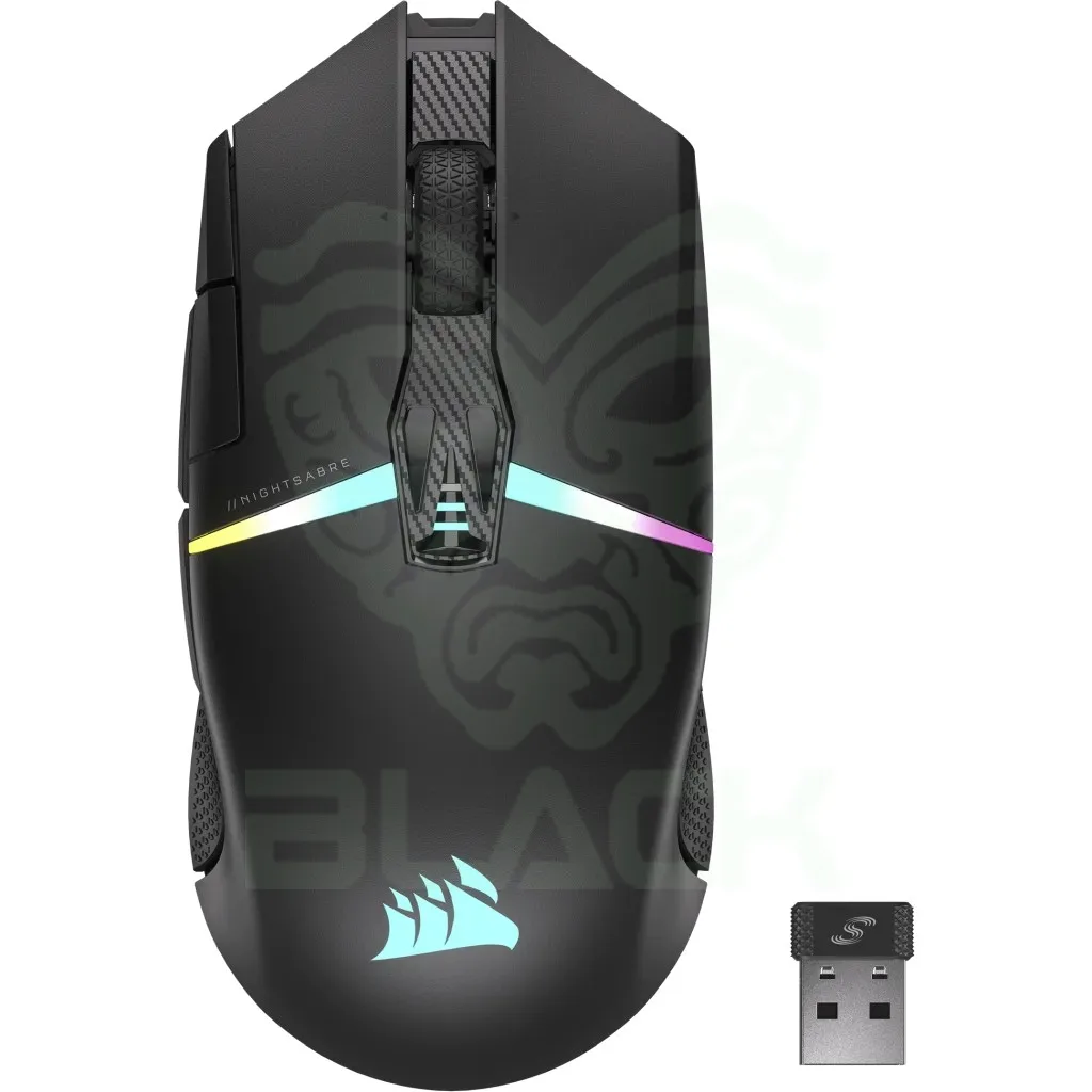 Mouse Corsair Nightsabre Slipstream Wireless 2.4GHz Bluetooth 1ms RGB 26k 100hs