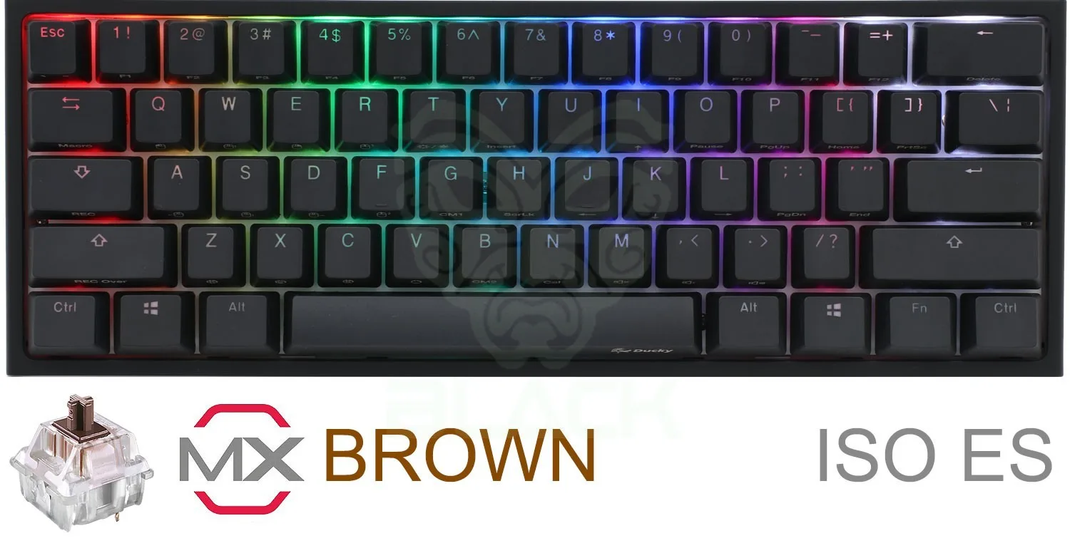 Teclado Ducky One 2 Mini RGB Cherry Mx Brown Double-shot Pbt Mecanico
