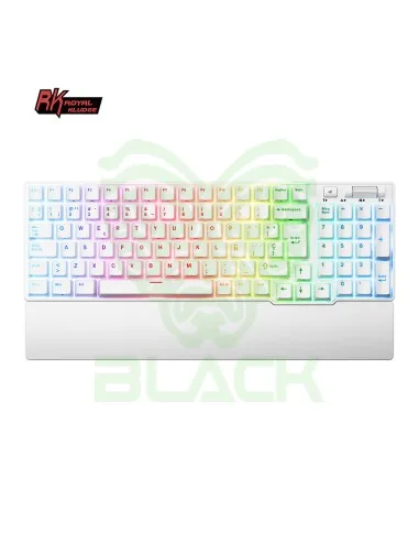TECLADO ROYAL KLUDGE RK96 WIRELESS WHITE SWITCH BROWN 90%