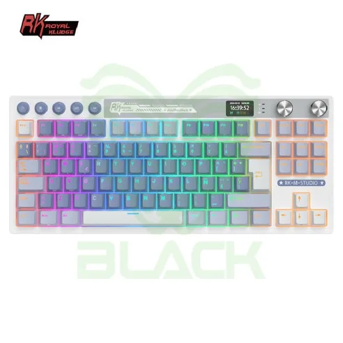 TECLADO ROYAL KLUDGE RKM87 OCEAN BLUE SWITCH BEIGE 75%