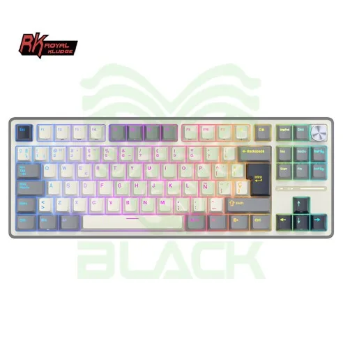 TECLADO ROYAL KLUDGE RKR87 PRO HALF GREY SWITCH CREAMY 75%