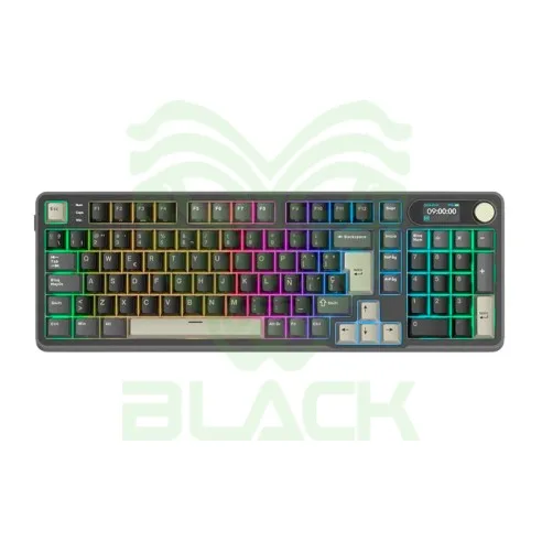 TECLADO ROYAL KLUDGE RKS98 WIRELESS PHANTOM SWITCH CHARTREUSE 96%