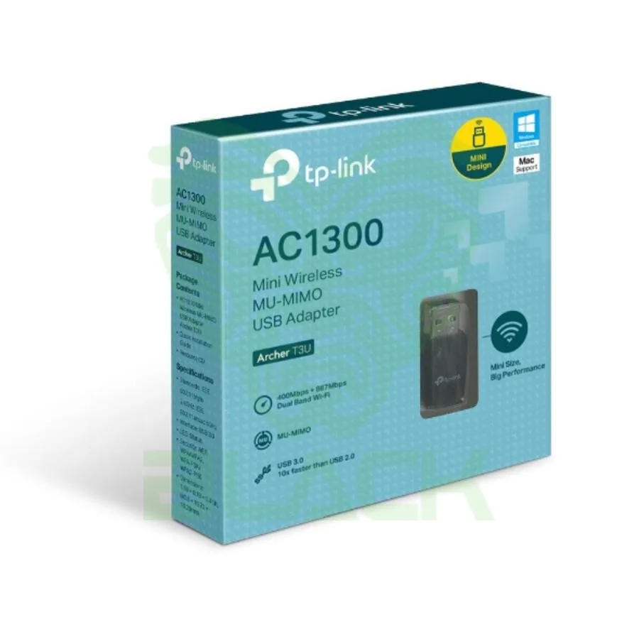 PLACA DE RED USB NANO TP-LINK (ARCHERT3UN) DUAL BAND AC1300