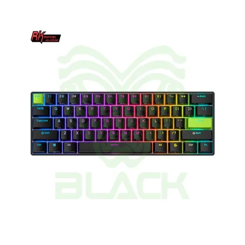 TECLADO ROYAL KLUDGE RKC61 BLACK GREEN SWITCH MAGNÉTICO 60%