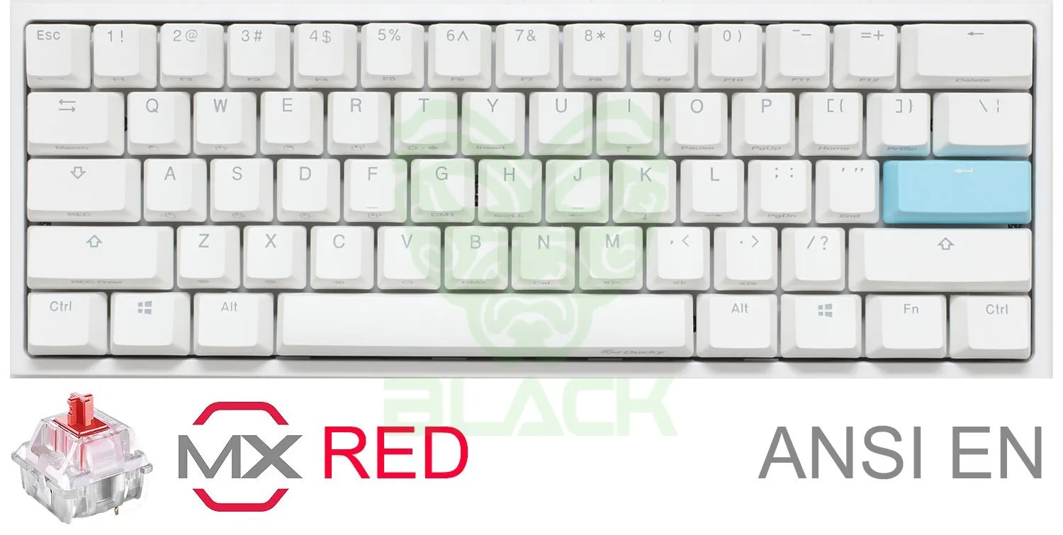 Teclado Gamer Ducky One 2 Mini Pure White RGB Version Gaming Cherry Mx Red Double-shot Pbt Mecanico