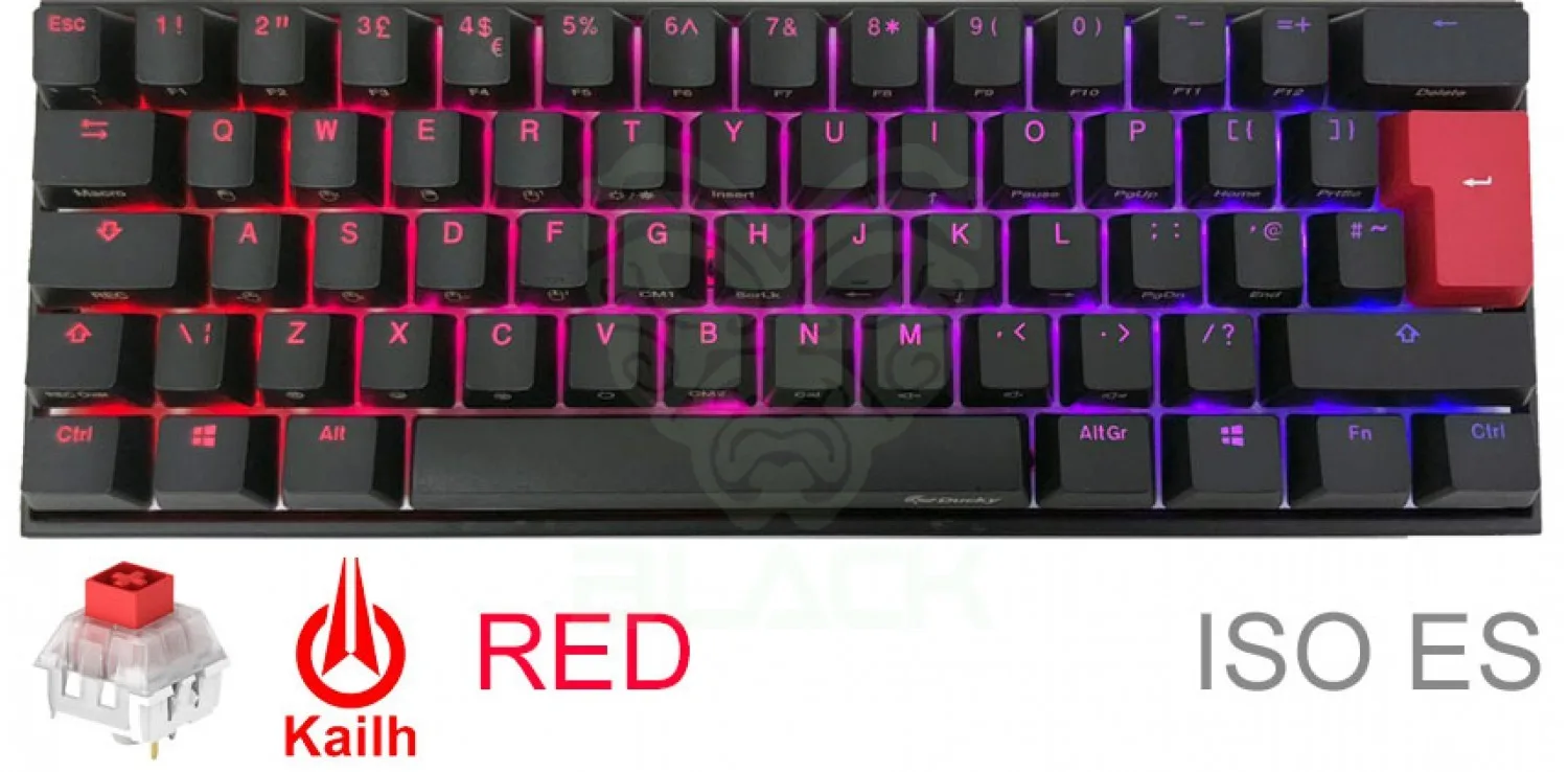 Teclado Gamer Ducky Mecha Mini V2 RGB Kailh Box Red Switch Iso Es