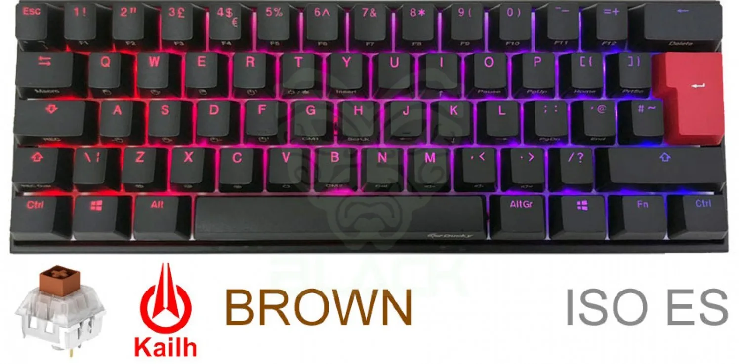Teclado Gamer Ducky Mecha Mini V2 RGB Kailh Box Brown Switch Mecanico Iso Sp