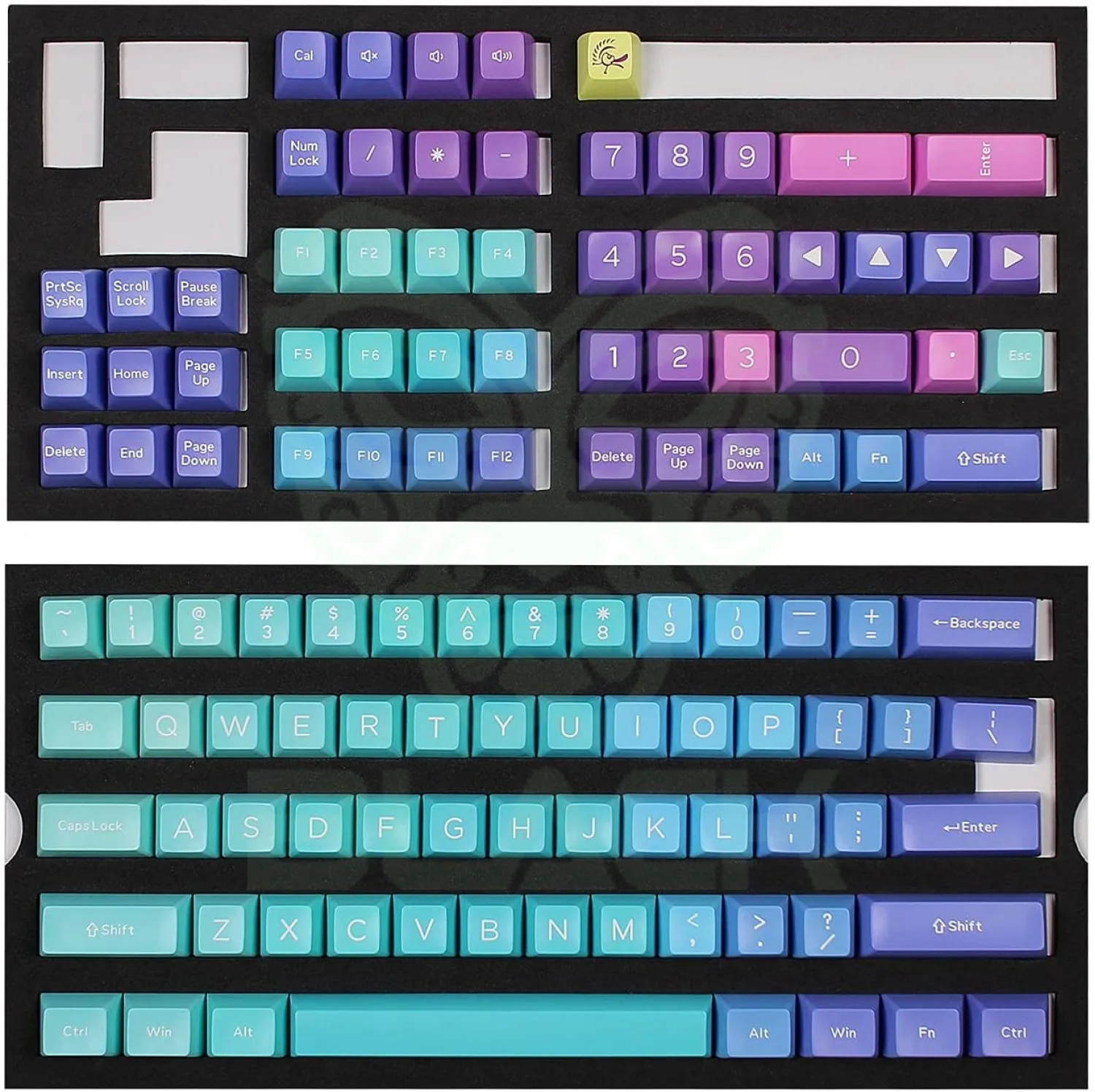 Ducky Keycap Set Azure Sa Us Abs Seamless Double Shot
