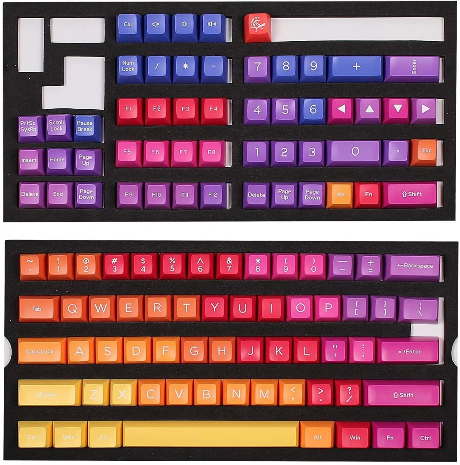 Ducky Keycap Set Afterglow Sa Us Abs Seamless Double Shot