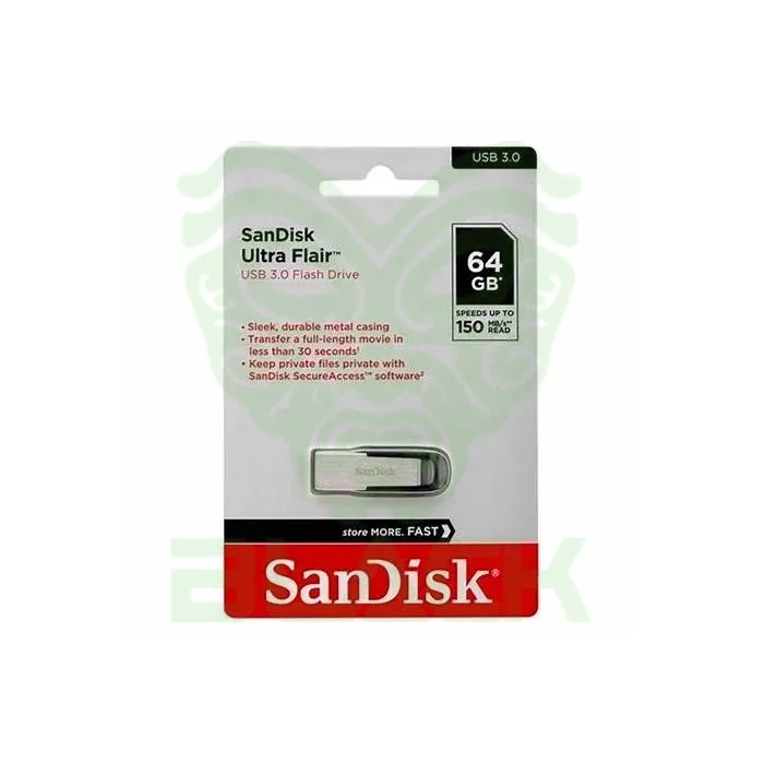 PENDRIVE SANDISK CRUZER ULTRA FLAIR USB 3.0 - 64GB