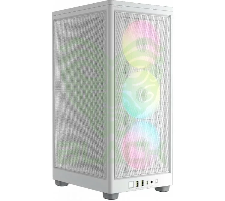 Gabinete Corsair 2000d RGB Airflow White Mini ITX 3x120mm Af120 ARGB Slim Fans Psu Sfx/L Usb-c