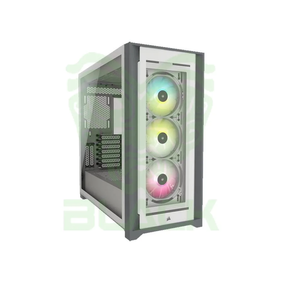 Gabinete Corsair Icue 5000x RGB Con Vidrio Templado Semitorre Blanco