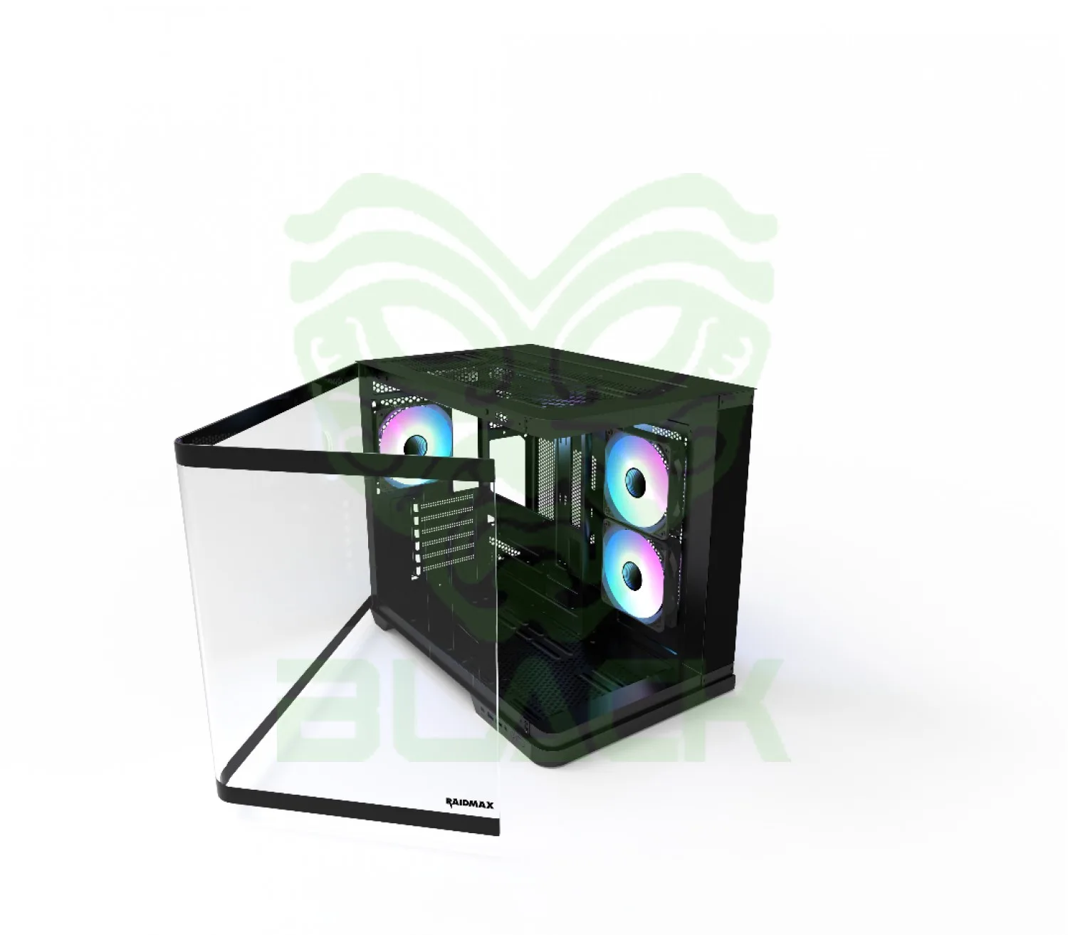 Gabinete Gamer Raidmax Infinita I630 Black ATX Fishtank Curved Glass ARGB