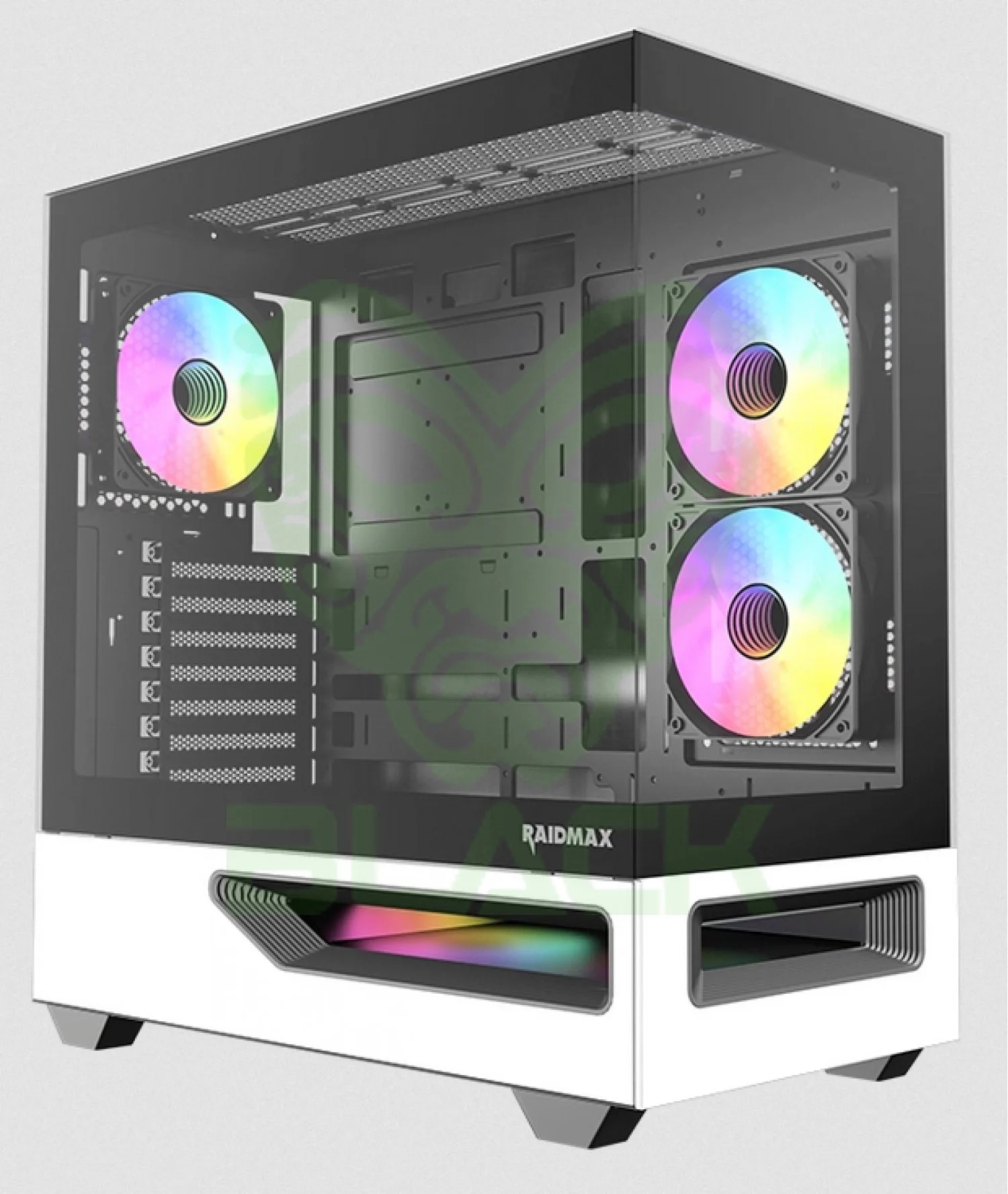Gabinete Gamer Raidmax Hurrikan H200 E-atx ARGB Pwm White/Black