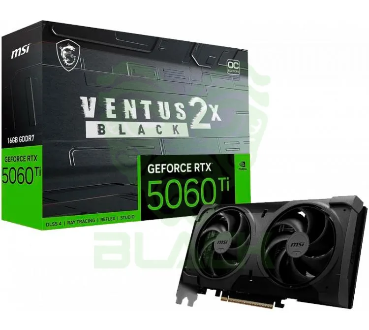 PLACA DE VIDEO MSI GEFORCE RTX 5060 TI 16GB VENTUS 2X OC BLACK PLUS
