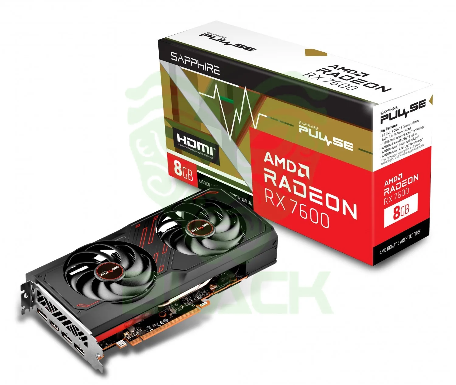 PLACA DE VIDEO SAPPHIRE PULSE RX 7600 OC 8GB