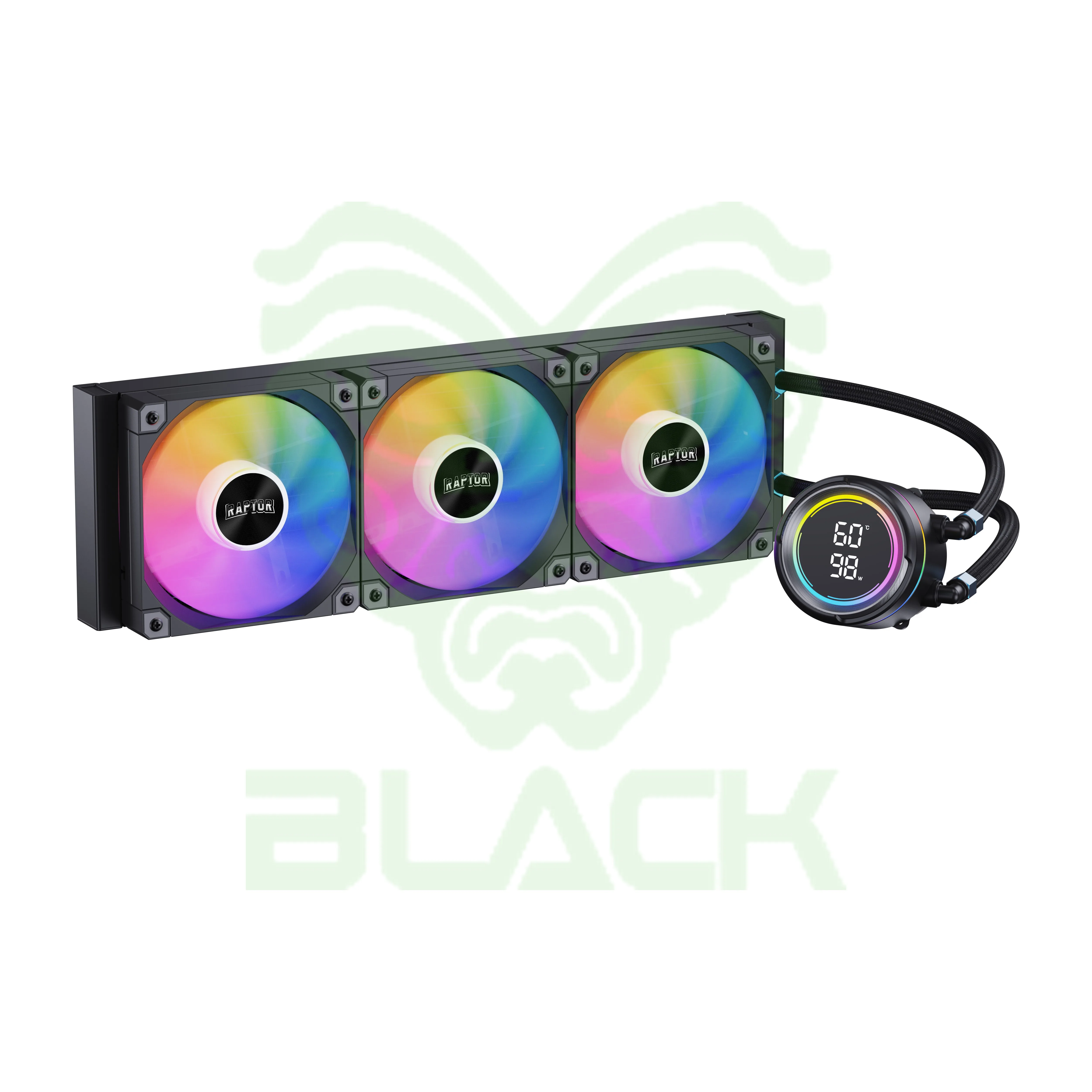 Water Cooling Raptor Aqua Pro 360 Display 3x CPU Cooler 360mm Negro