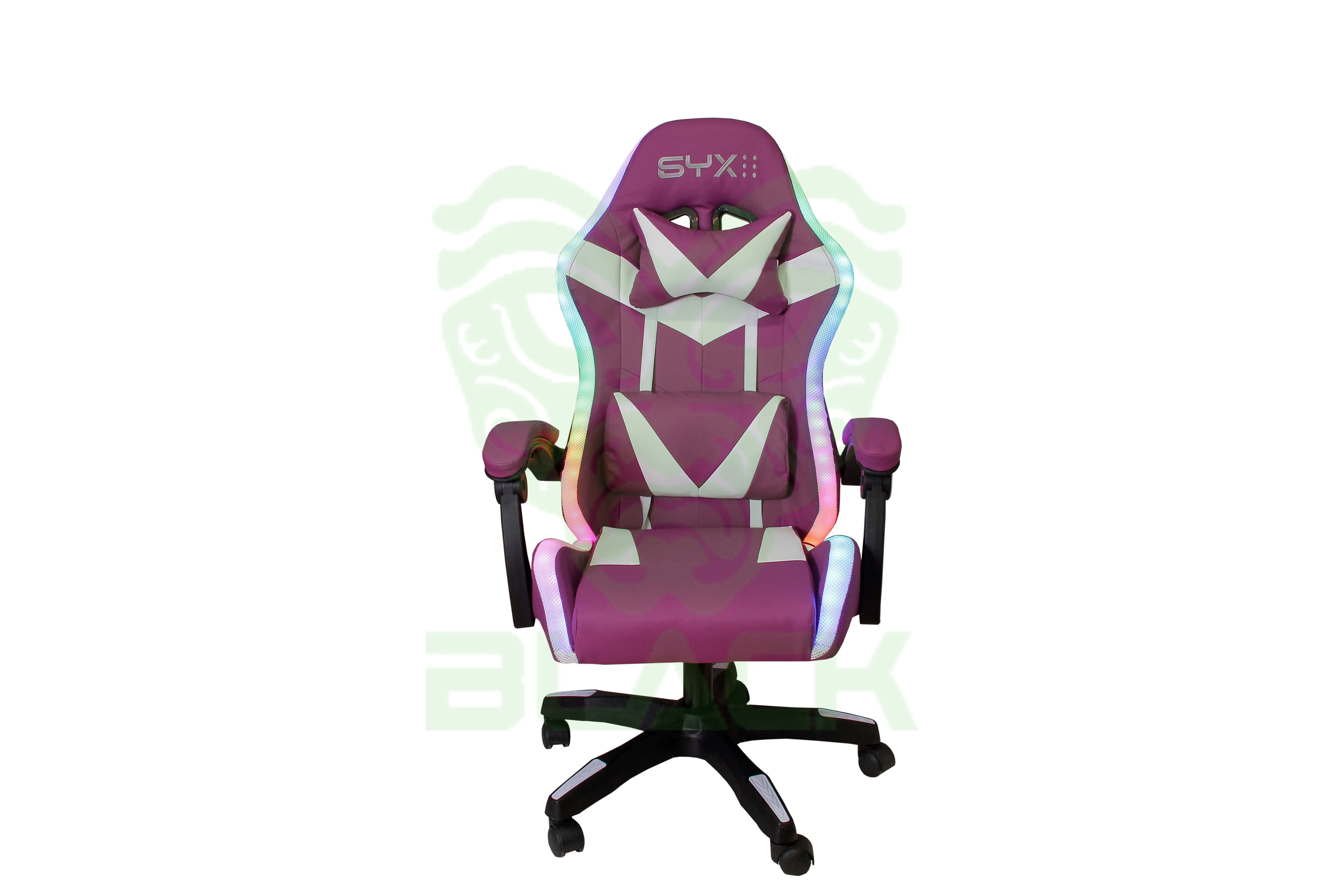 Silla Gamer Syx GC-S02 Pw Purpura Blanco RGB