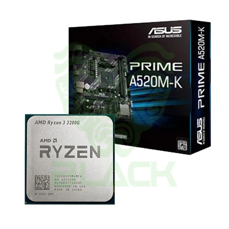Combo Mother ASUS Prime A520M-K + Ryzen 3 3200g Tray