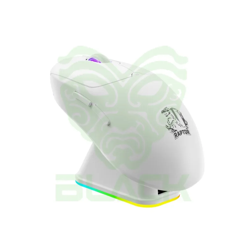 Mouse Raptor Storm Grip Wireless 4 Botones 24000dpi C/Base Cargadora White