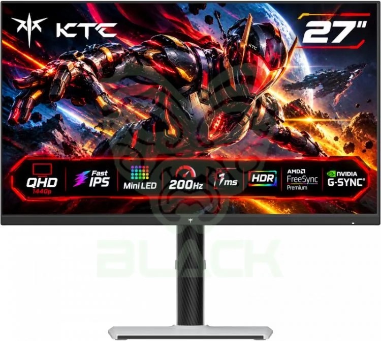 Monitor 27" Ktc M27t6s Qhd 1440p Fast Ips Mini Led 1152 Zonas 200hz 1ms Hdr1000 Freesync Premium G-sync