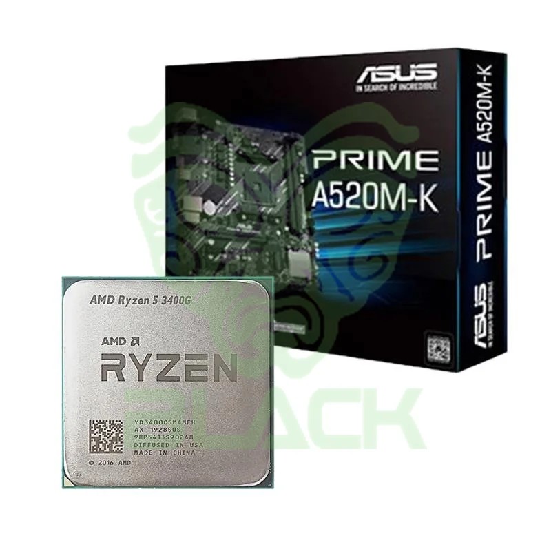 Combo Mother ASUS Prime A520M-K + Ryzen 5 3400g Tray