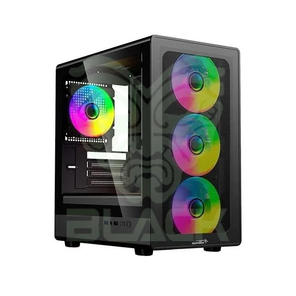 Gabinete Sentey M25 Mantis Mesh 4 Coolers ARGB Vidrio Templado
